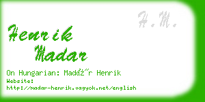 henrik madar business card
